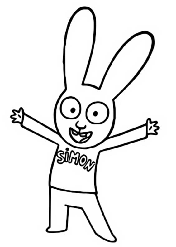 Dibujo para colorear Simon el pequeño conejo - Simon Conejo