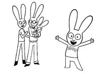 Coloring page Simon and his family