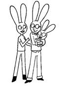 Coloring page Simon's parents with Gaspard