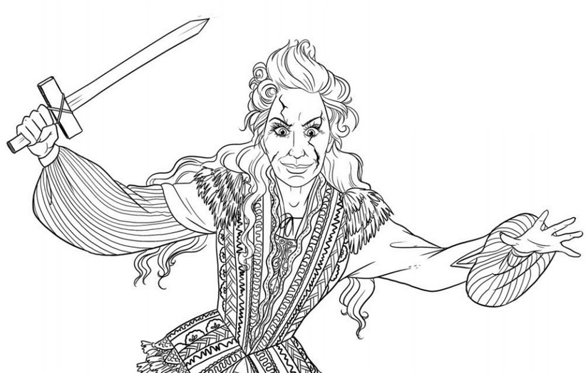 Imagen para colorear - Madre Jengibre, la Reina del Cuarto Reino de la Diversión - El Cascanueces y los cuatro reinos