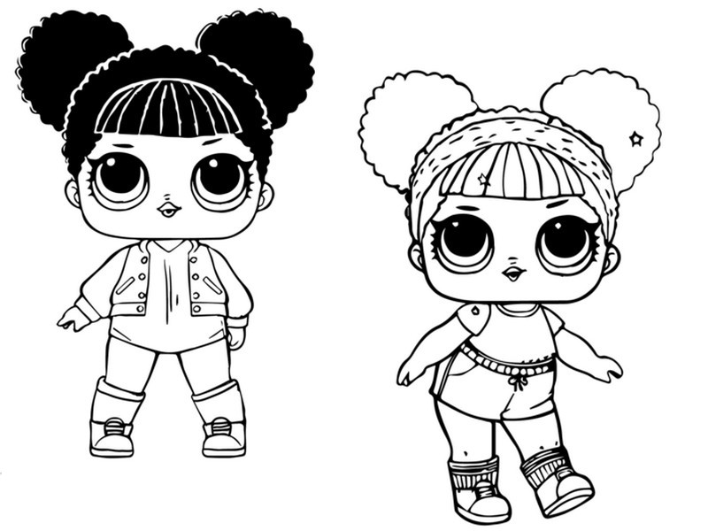 Coloring page LOL Doll Hoops MVP and LOL Doll Hoops MVP Glitter - Lol Surprise Doll
