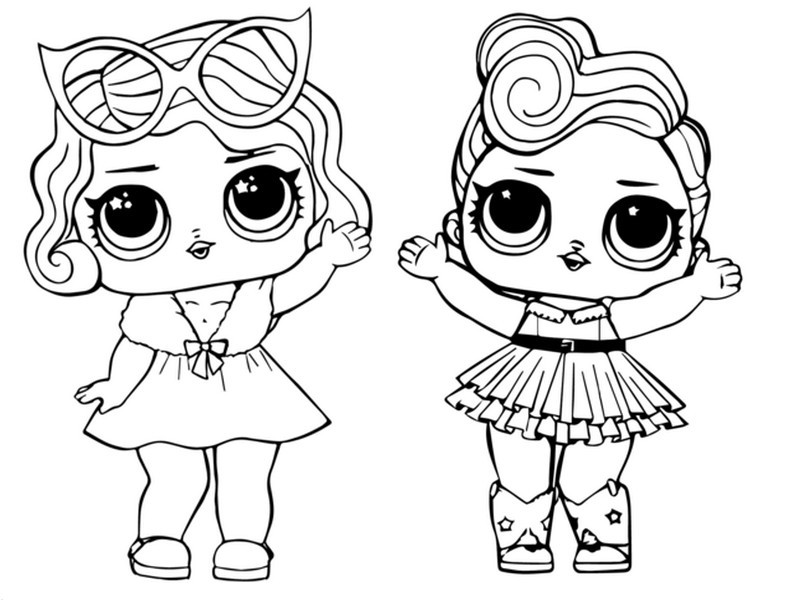 Coloring page LOL Doll Leading Baby and LOL Doll Luxe - Lol Surprise Doll