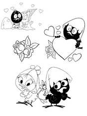Coloriage à imprimer - Calimero est amoureux - Calimero