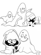 Coloriage à télécharger - Calimero et les fantômes - Calimero