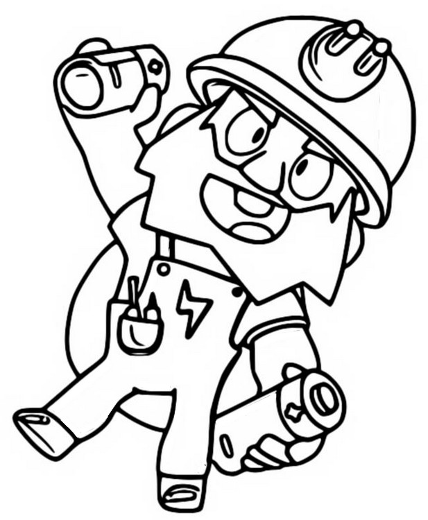 Coloring Page Brawl Stars Dynamike 20 - coloriage brawl stars de frank