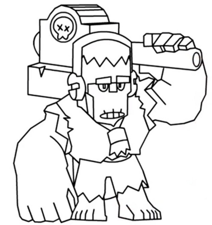 Coloring Page Brawl Stars Frank 22 - frank das cavernas para colorir do brawl stars