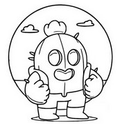 Dibujo Para Colorear Brawl Stars Spike Cactus 31