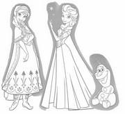 Kolorowanka Anna, Elsa i Olaf