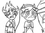 Coloriage Star Butterfly et Tom Lucitor