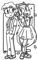 Coloring page Star Butterfly and Marco Diaz