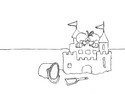 Coloriage Diddl et le château de sable
