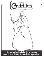Coloriage Marraine, la bonne fée de Cendrillon