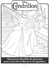 Coloriage Cendrillon s'enfuit du bal