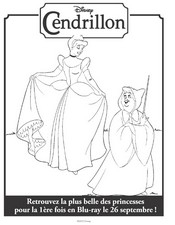 Coloriage Cendrillon et la fée sa marraine