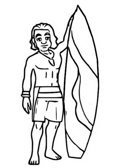 Coloriage Surfer