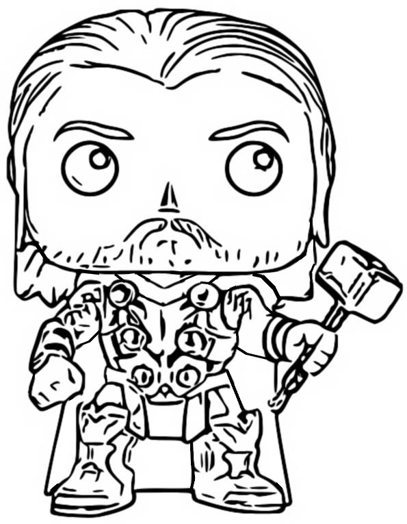 Dibujo para colorear Funko Pop Marvel : Avengers 2 - Thor 9