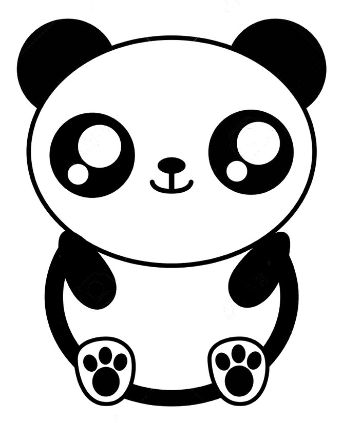 Dibujo para colorear Kawaii : Panda 7