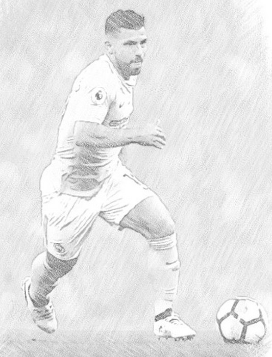 Desenho para colorir Sergio Aguero 2019