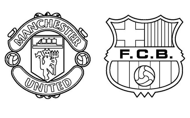 Coloring page Quarter-finals : Manchester United - Barcelona