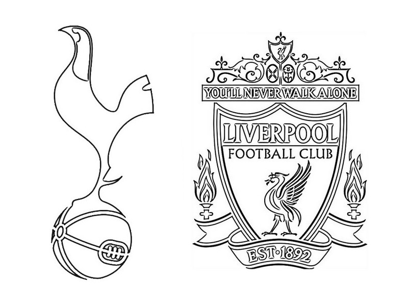 Coloring page Final: Tottenham - Liverpool