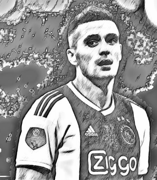Desenho para colorir Dusan Tadic 2019 - Liga dos Campeões da UEFA 2019