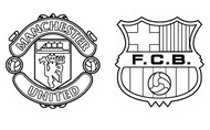 Kleurplaat Quarts finalen : Manchester United - Barcelona