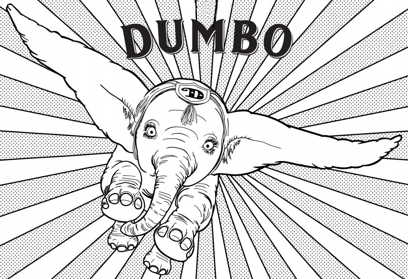 Desenho para colorir Dumbo 2019