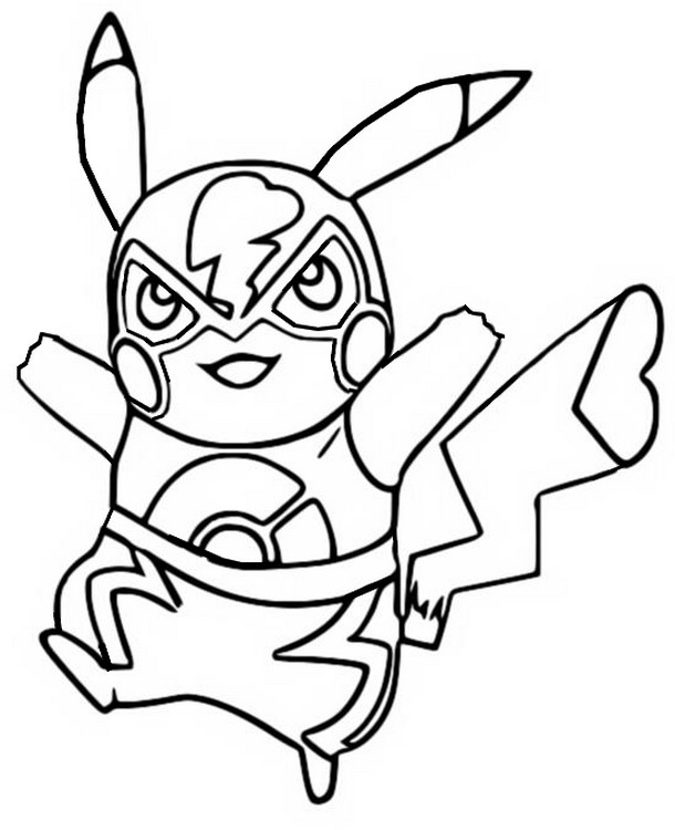 Dibujo para colorear Pikachu Super Smash Bros