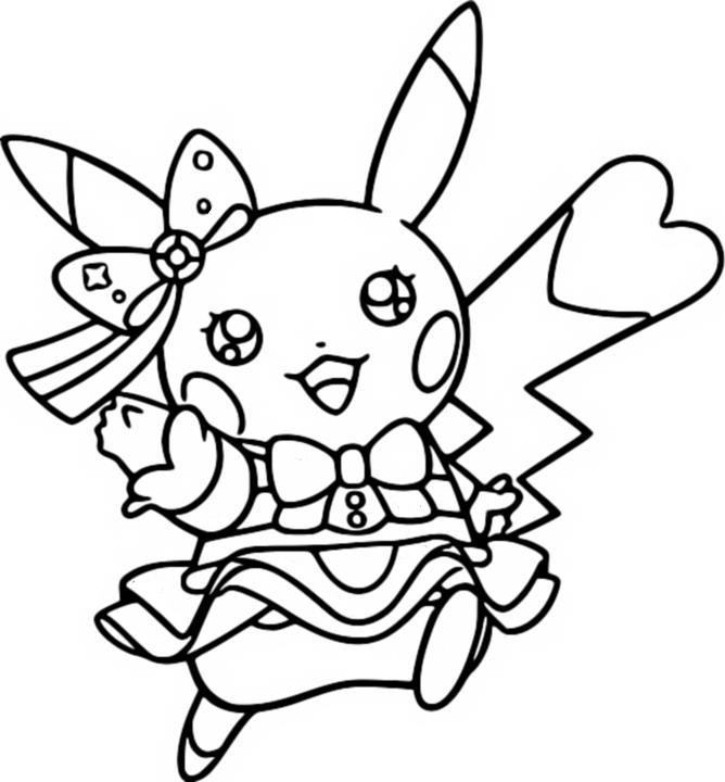Dibujo para colorear Pikachu Superstar
