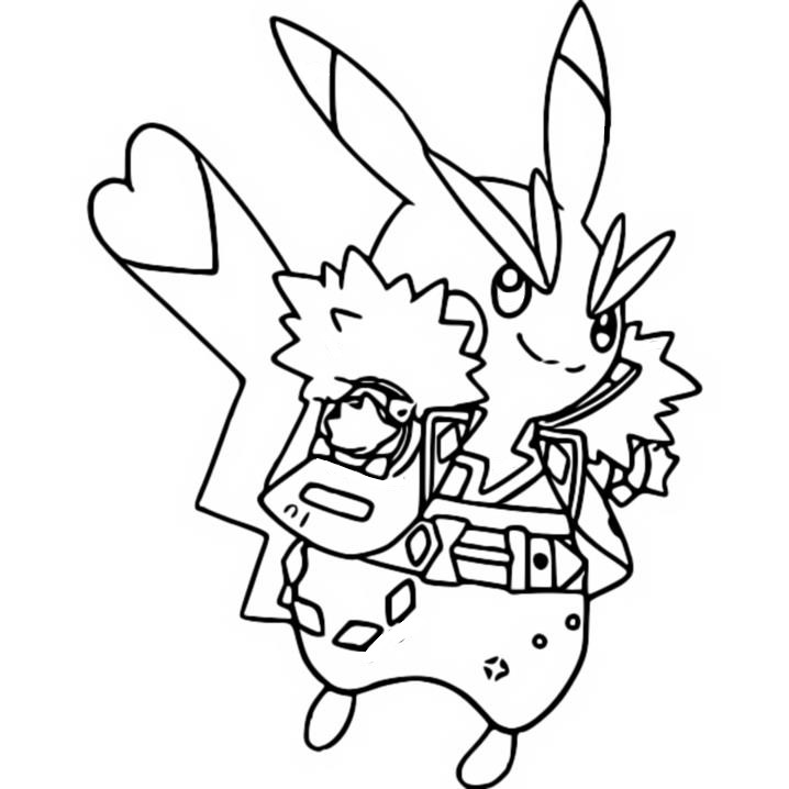 Coloriage Pikachu Rocker