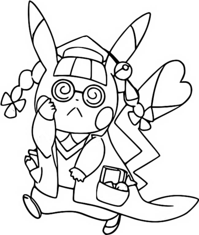 Coloring page Doctor Pikachu
