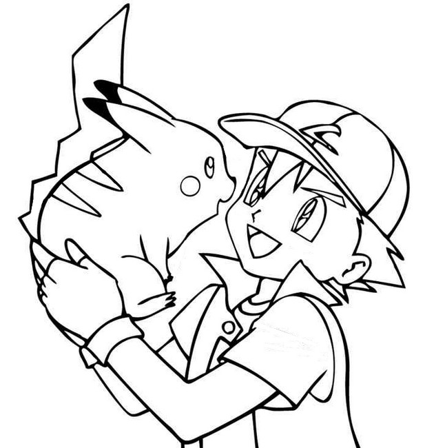 Coloring Page Pikachu Sacha And Pikachu 7