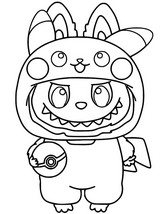 Disegno da colorare - Pikachu Labubu - Pikachu
