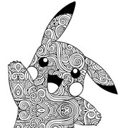 Dibujo para colorear Zentangle Pikachu