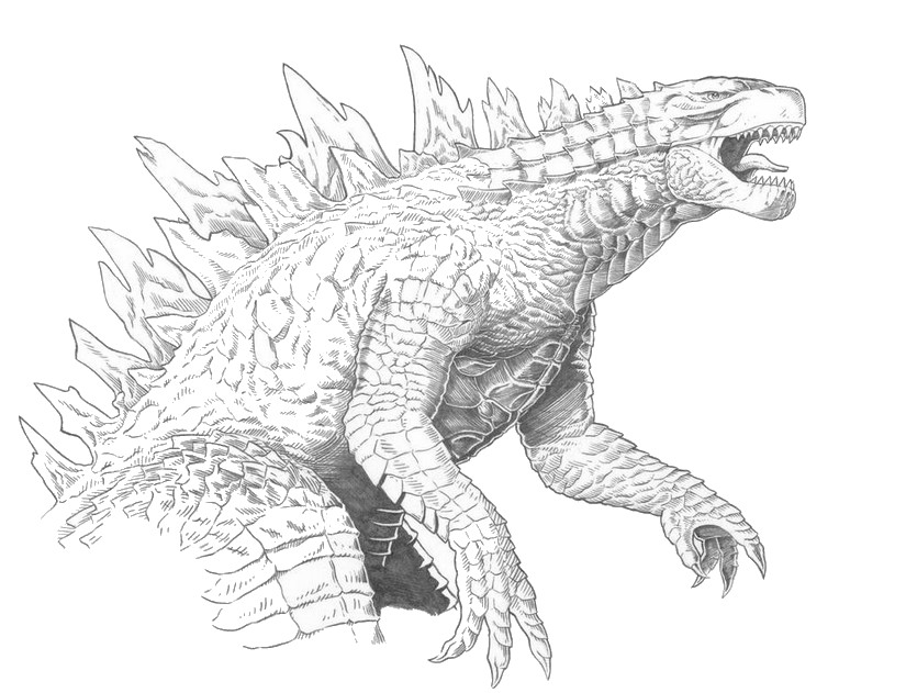 Coloring page Godzilla 2014