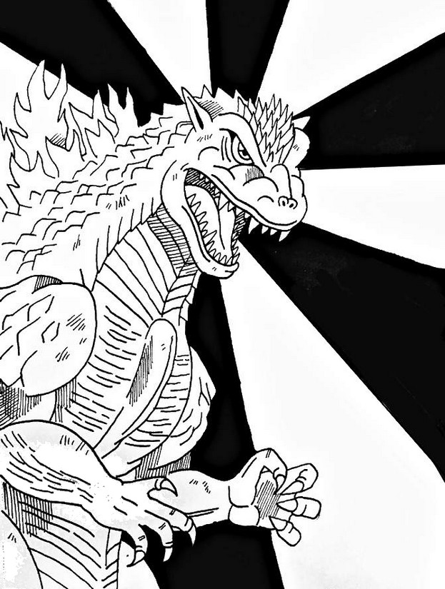 Coloriage Godzilla 2000