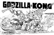 Ilustração para colorir - Godzilla & Kong 2024 - Godzilla