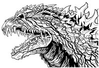 Coloriage Tête de Godzilla