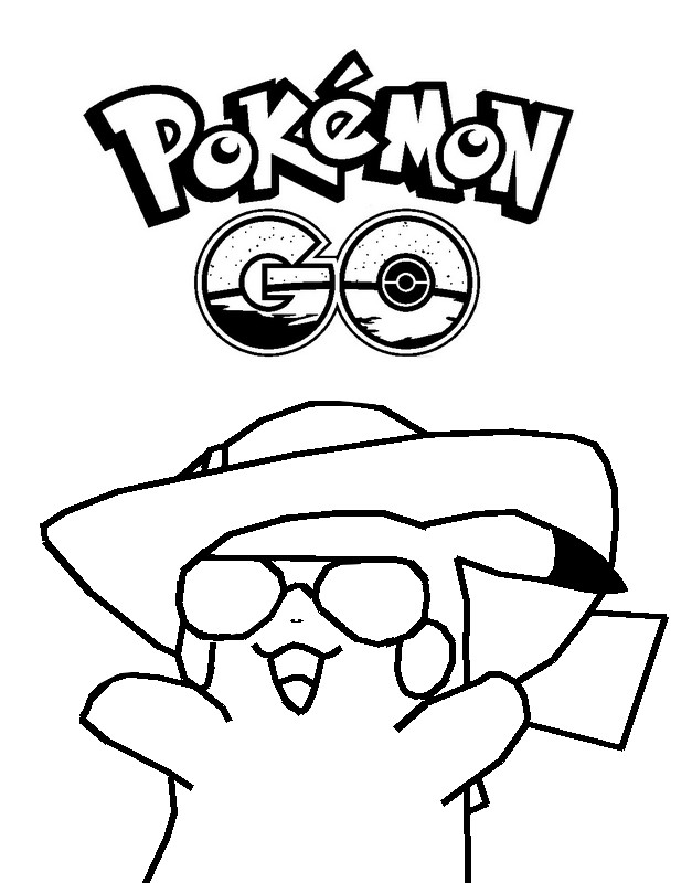 Coloring page Pikachu Pokémon Go