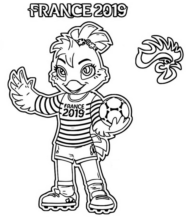 Coloriage Mascotte France 2019