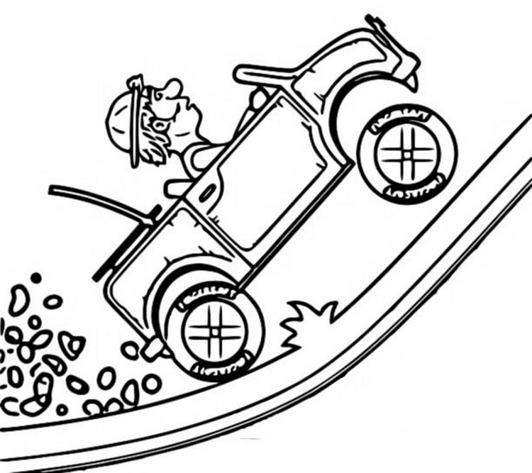 Kleurplaat Hill Climb Racing Auto 1