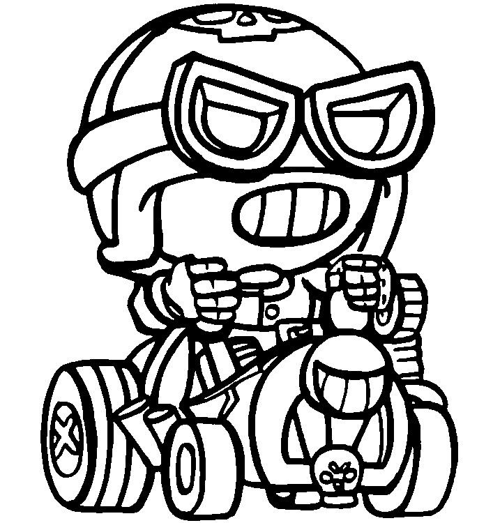 Coloring Page Brawl Stars Skins Road Rage Carl 13 - road rage carl png brawl stars