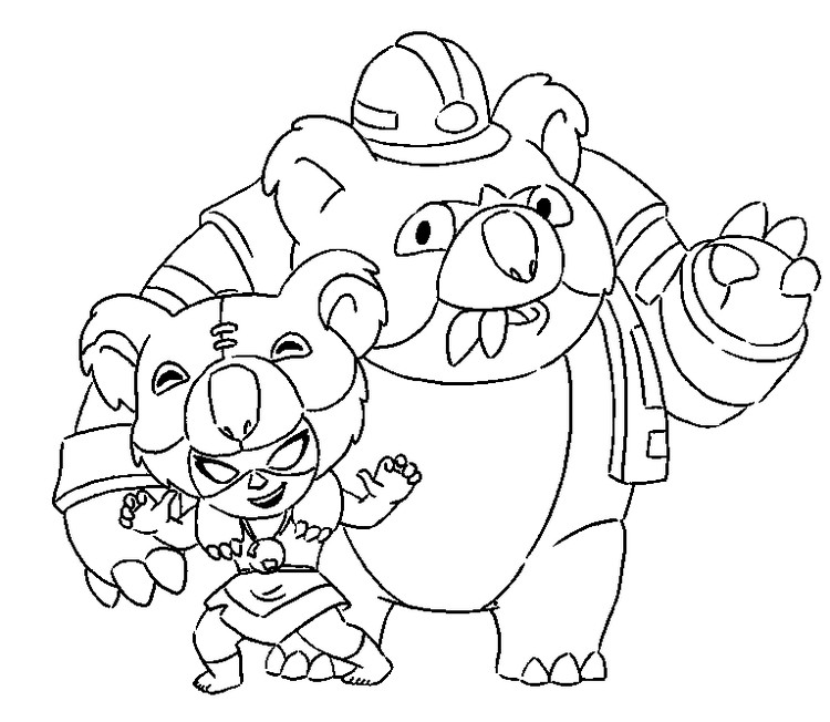 Coloring Page Brawl Stars Skins Koala Nita 18 - brawl stars coloring pages virus 8 bit