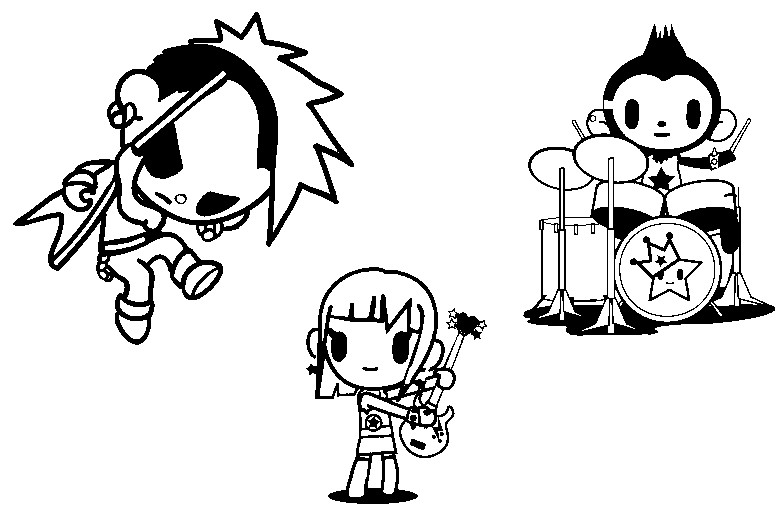 Coloriage Punkstar Rocco & Charley