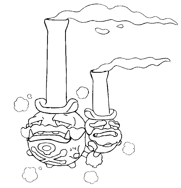 Coloring page Galarian Weezing