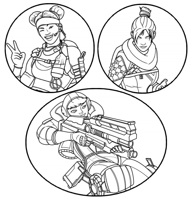 Coloring page Lifeline, Wraith & Wattson