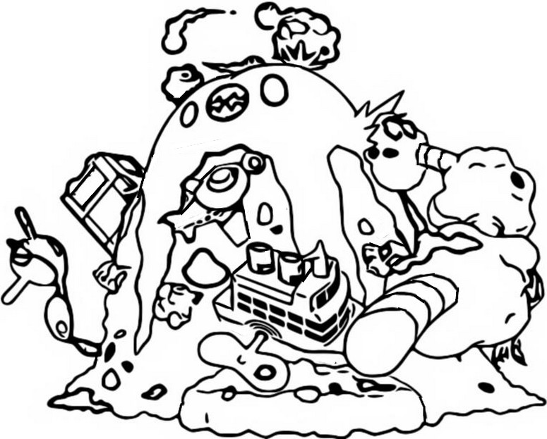 Desenho para colorir Gigantamax Garbodor