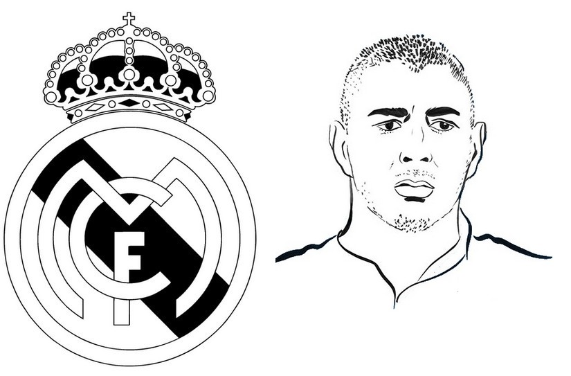 Dibujo para colorear Karim Benzema - Real Madrid - Liga de Campeones 2020
