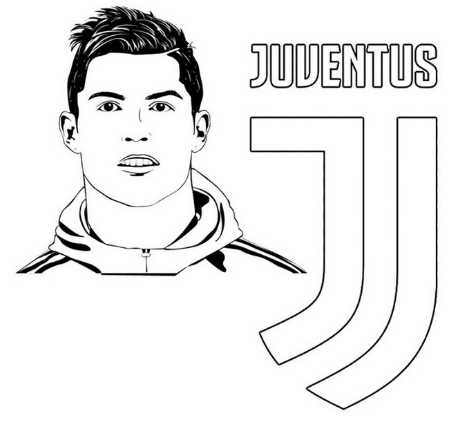 Dibujo para colorear Liga de Campeones 2020 : Cristiano Ronaldo - FC  Juventus 14