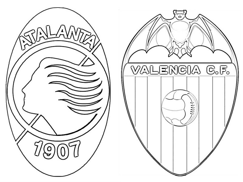 Dibujo para colorear Octavos de final : Atalanta Bergamo - Valencia CF - Liga de Campeones 2020